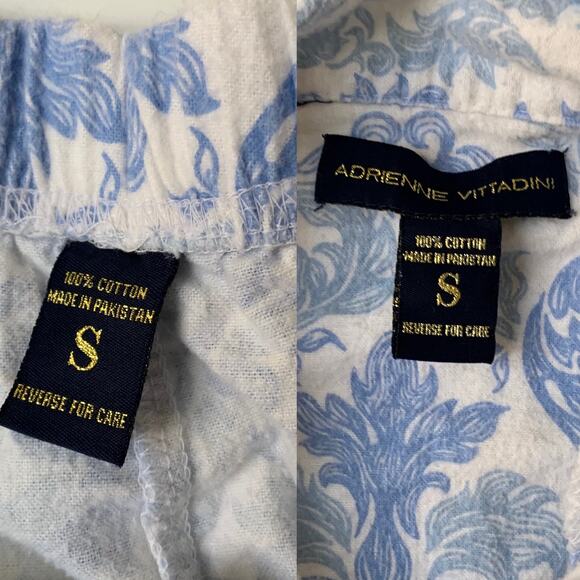 Adrienne Vittadini Cotton Blue White Pajama Set Women's Small - Picture 11 of 11